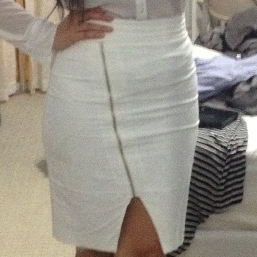 - White skirt with zipper